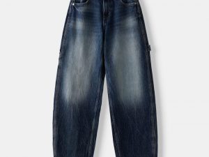 Adjustable balloon fit carpenter jeans