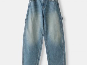 Adjustable balloon fit carpenter jeans