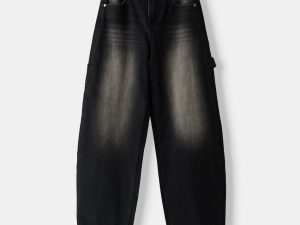 Adjustable balloon fit carpenter jeans