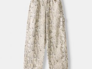 Animal print carpenter pants