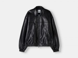 Faux leather oversize jacket