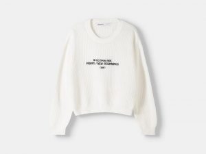 Embroidered ribbed sweater