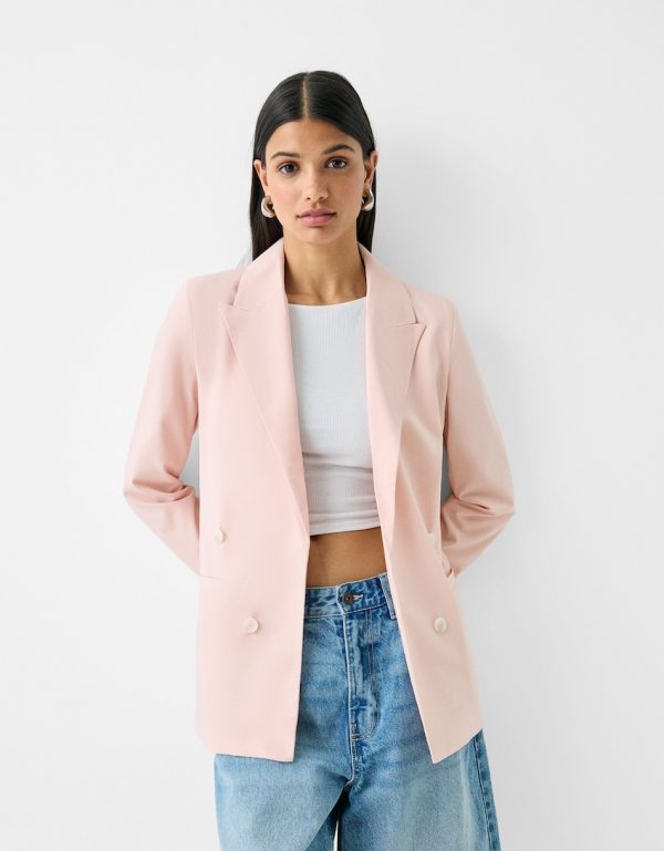 Slim-fit flowing double-breasted blazer - Image 7