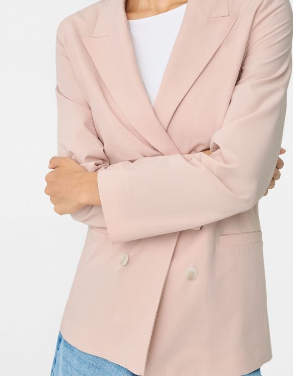 Slim-fit flowing double-breasted blazer - Image 5