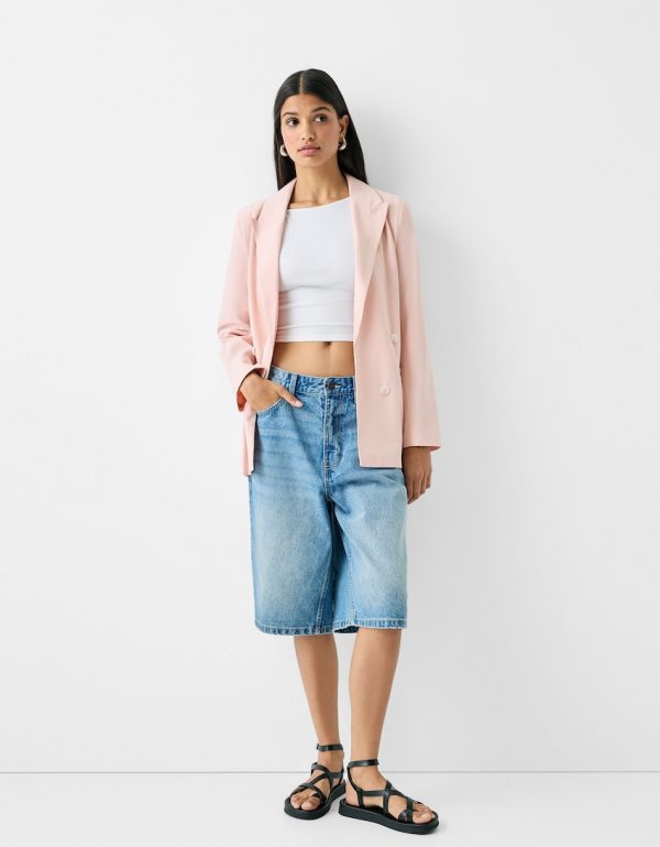 Slim-fit flowing double-breasted blazer - Image 4