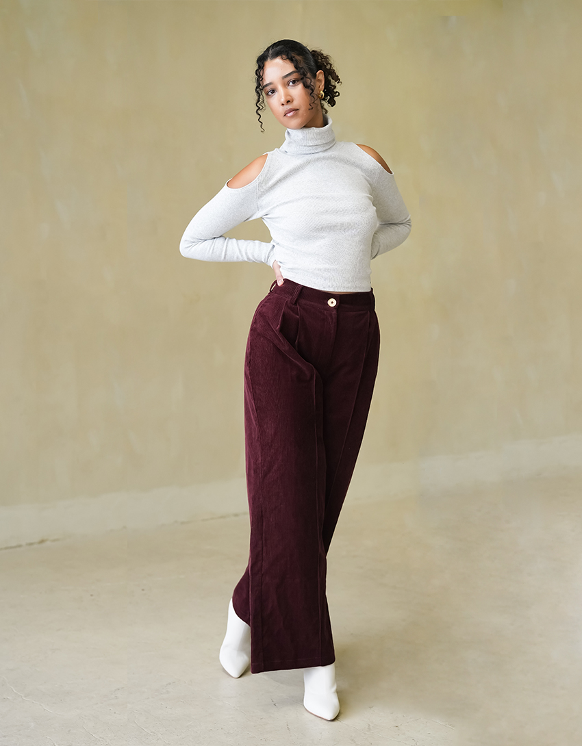 WIDE LEG CORDUROY TROUSER
